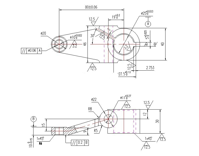 M7405-摇臂零件加工工艺及铣φ22孔两端面夹具设计
