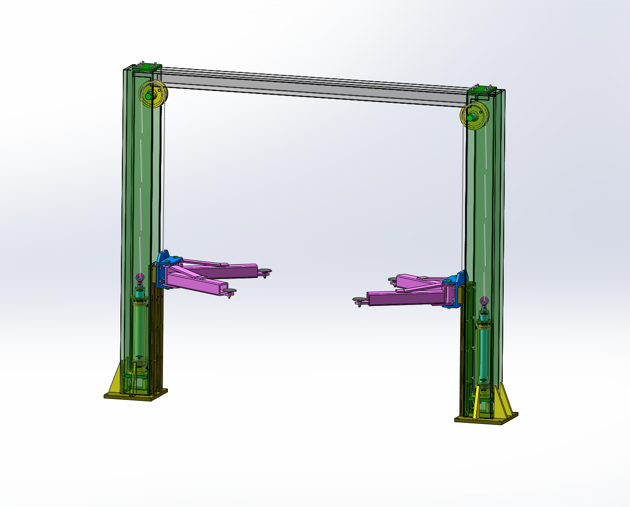 Z516-龙门式双柱举升机优化设计[含SW三维图]