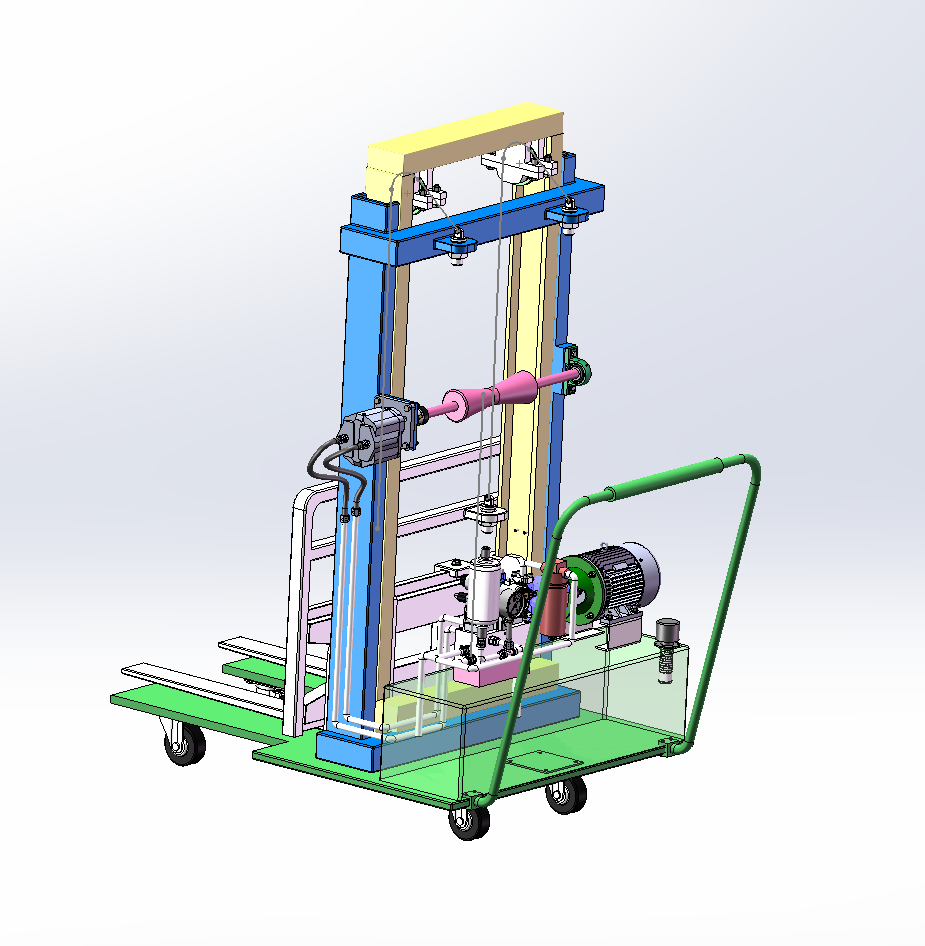 M7525-便携式液压手推叉车设计[含SW三维图]