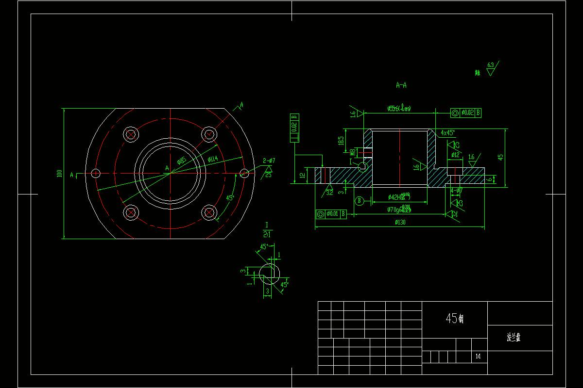M7629-法兰盘零件加工工艺及钻M8螺纹孔夹具设计