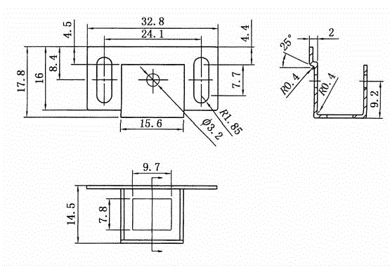 M7663-碰珠支撑板冲压工艺及模具设计-长32.8