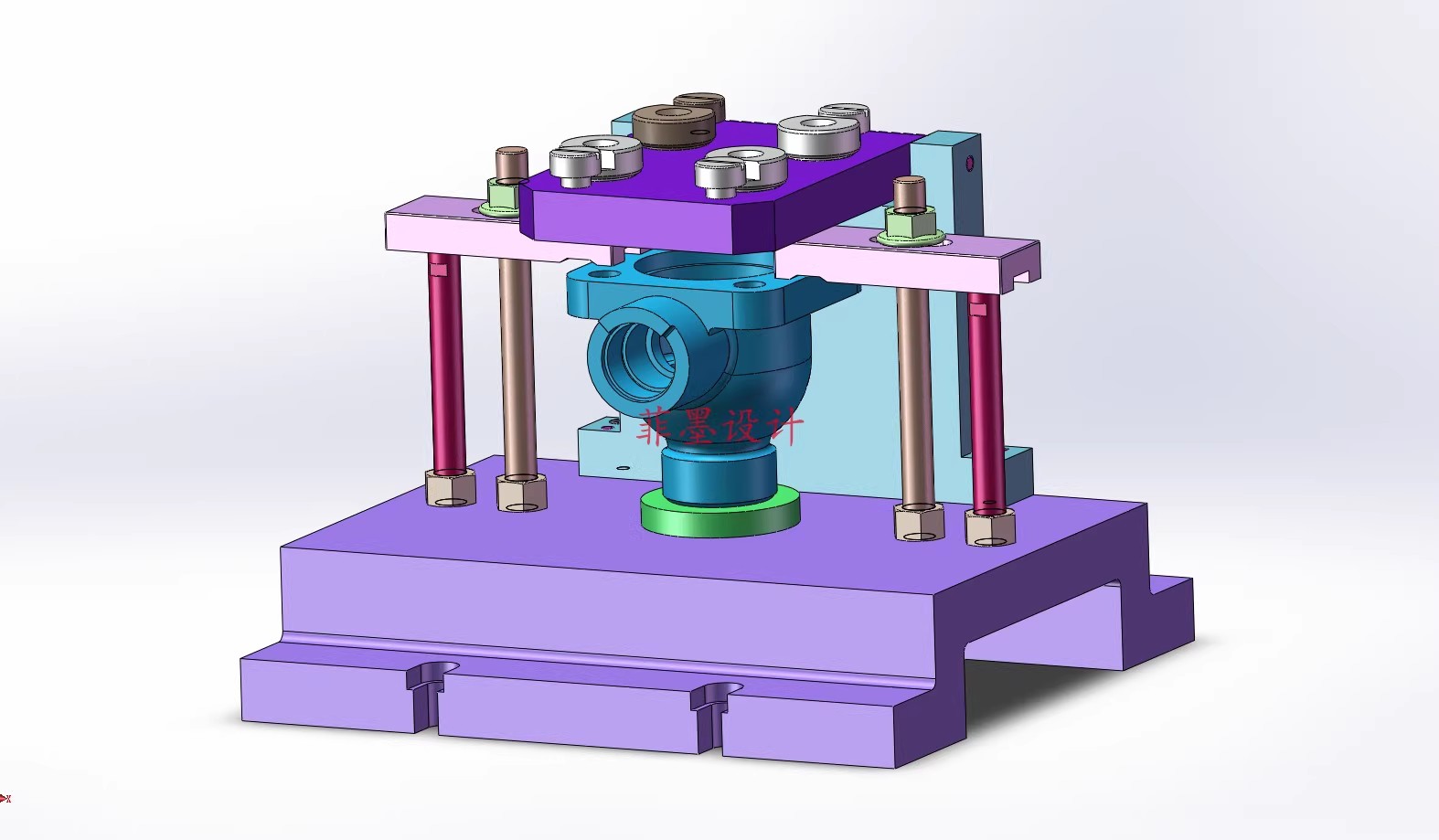 M8797-球阀阀体加工工艺及钻4-M12螺纹孔夹具设计【含SW三维图】