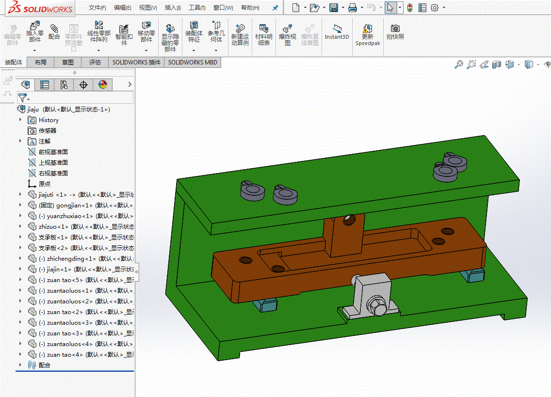 W072B-前横架加工工艺及钻4-M12孔夹具设计【含SW三维图】