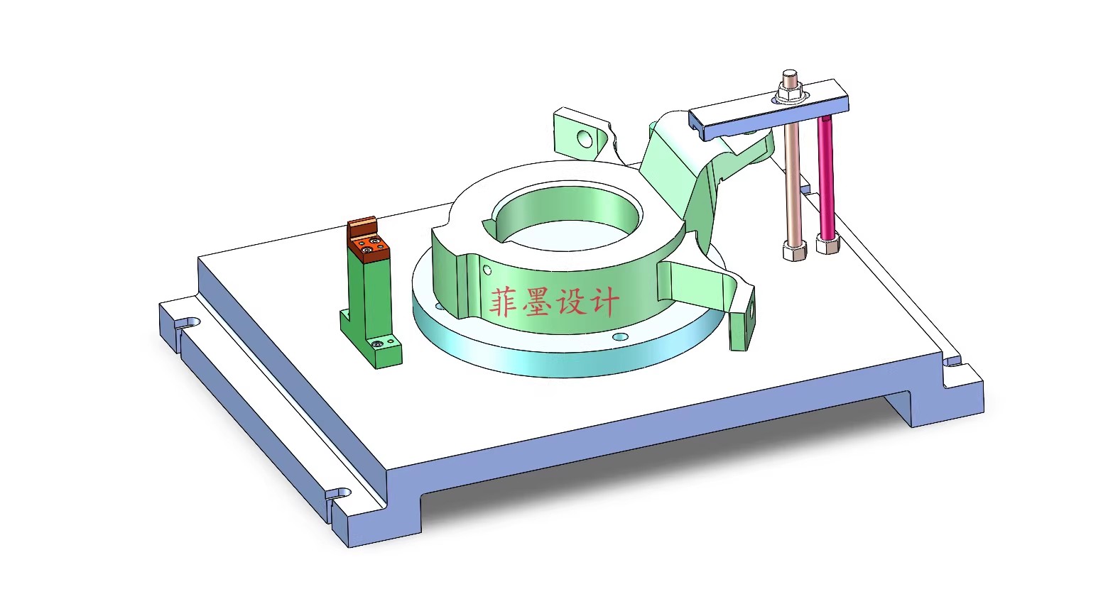 M8916-中间轴轴承支架工艺及铣140左端面夹具设计【含SW三维图】
