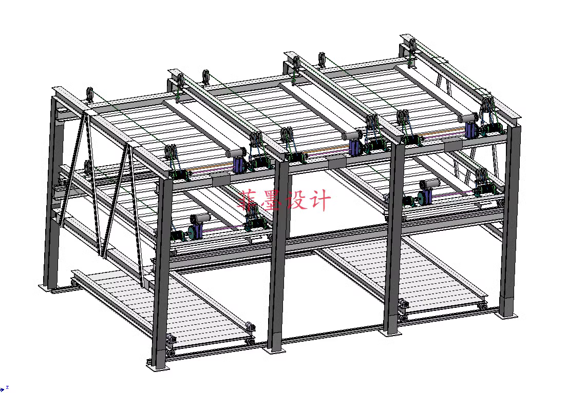 C24528-三层三列立体车库机械设计【含SW三维图】