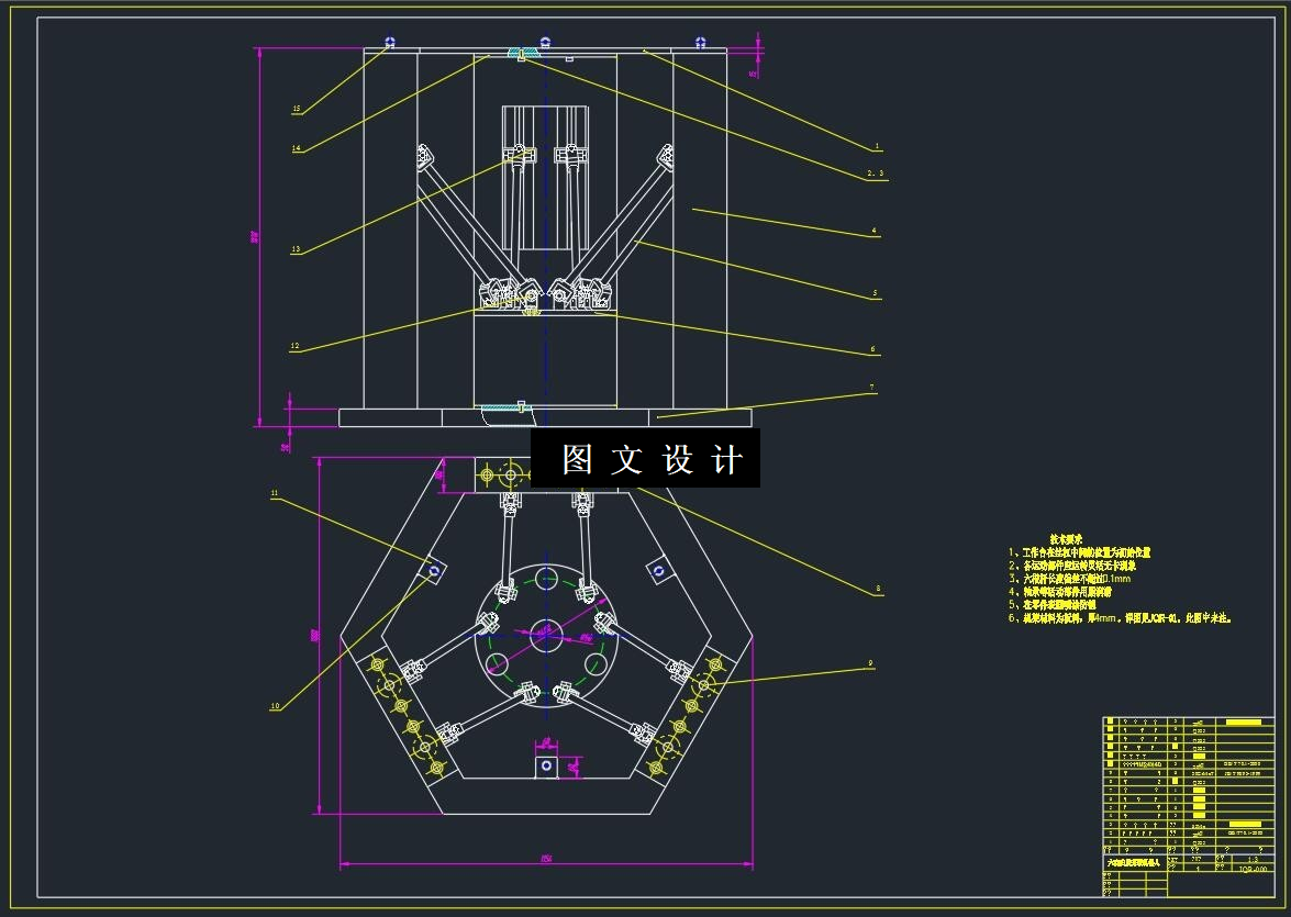M8081-六自由度并联机器人机构设计