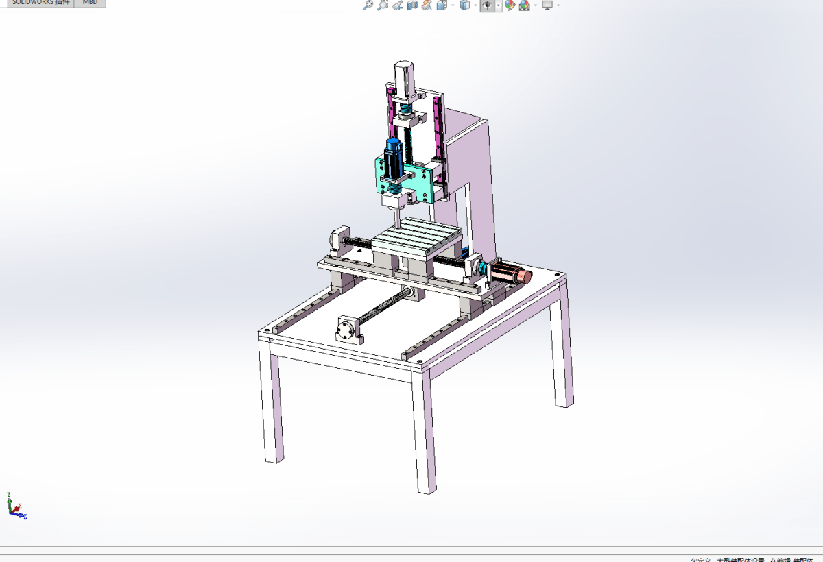 Z1446-数控铣床图纸设计含三维图【含SW三维图】