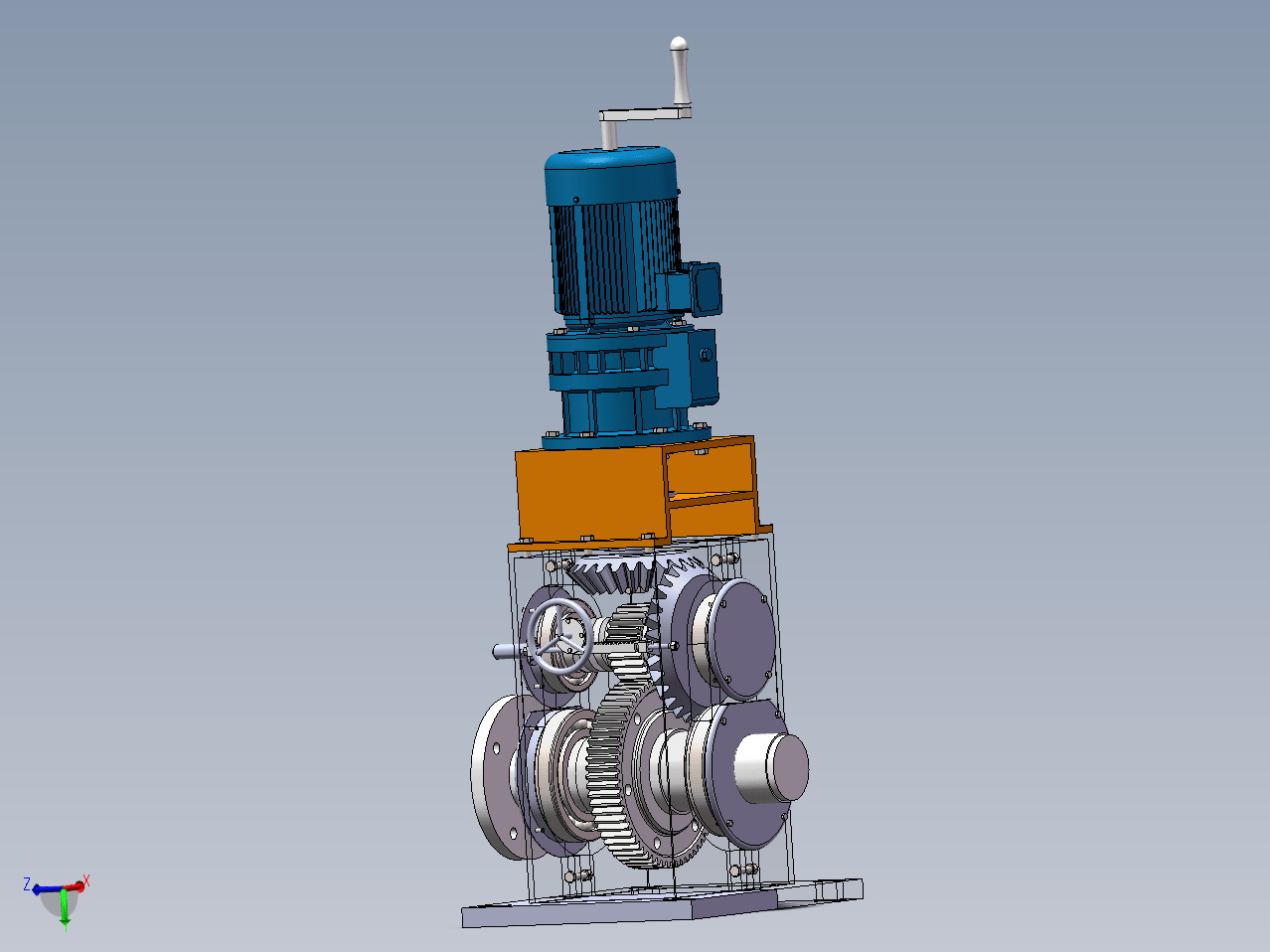 N2483-汽轮机盘车设计【含SW三维图】