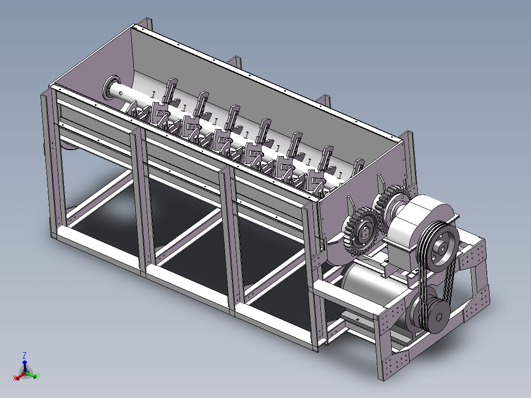 Z1414-干料搅拌机总体方案设计【含SW三维图】