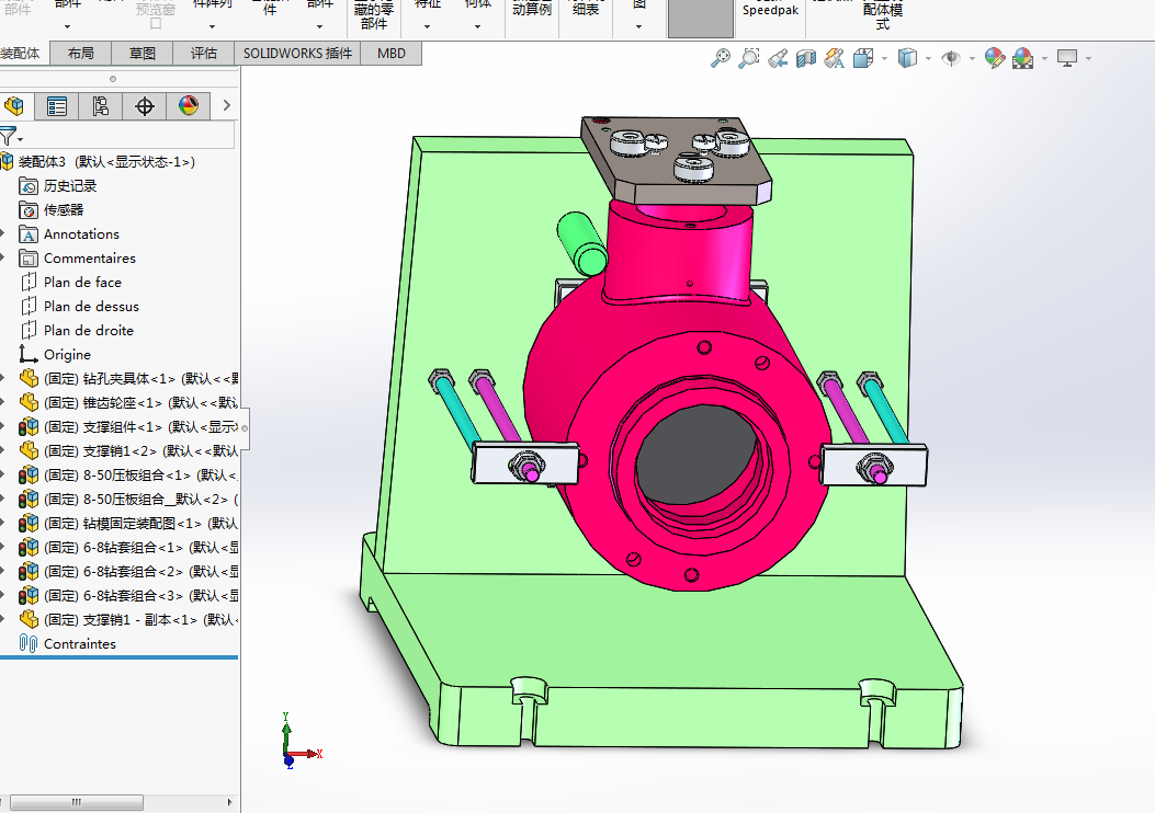 Z466-锥齿轮座加工工艺及钻攻3-M6孔夹具设计【含SW三维图】