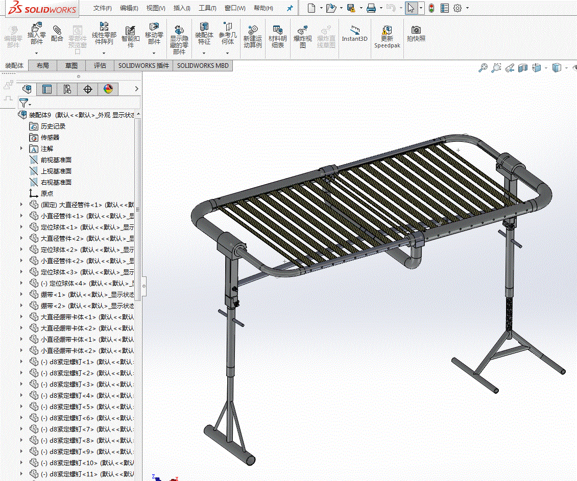 N3749-便携式动物手术床的设计【含SW三维图】