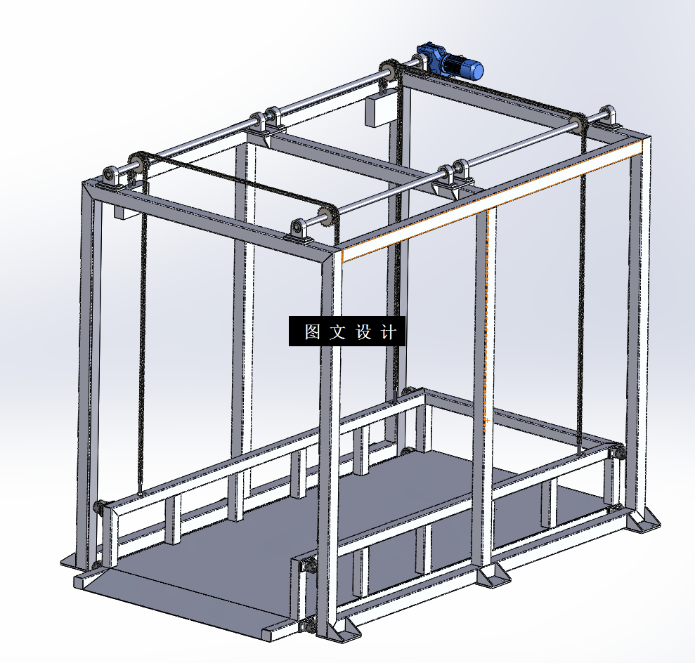 N3851-四柱式双层停车库设计【含SW三维图】