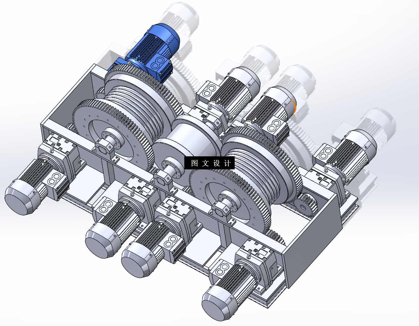 N3871-带抗压轮的双滚筒摩擦绞车设计【含SW三维图】