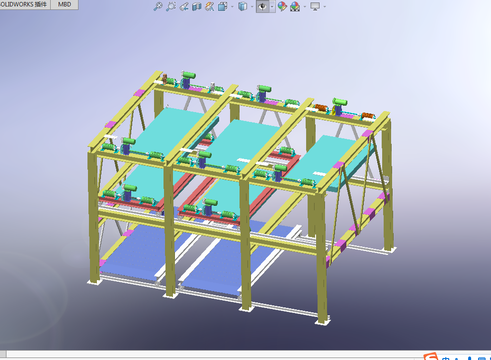 Z863-三层立体车库机械设计【含SW三维图】