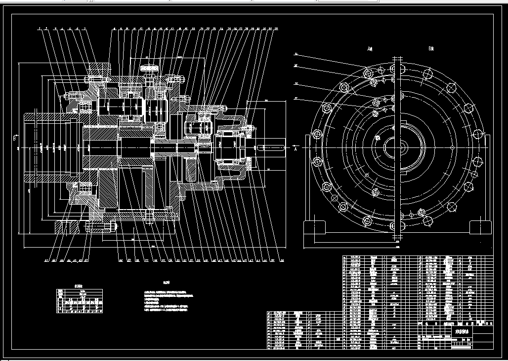 Z828-太阳轮浮动的三级行星减速器设计