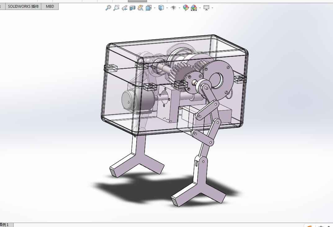 Z1005-一种蜗杆传动式单电机双足机器人的设计【含SW三维图】