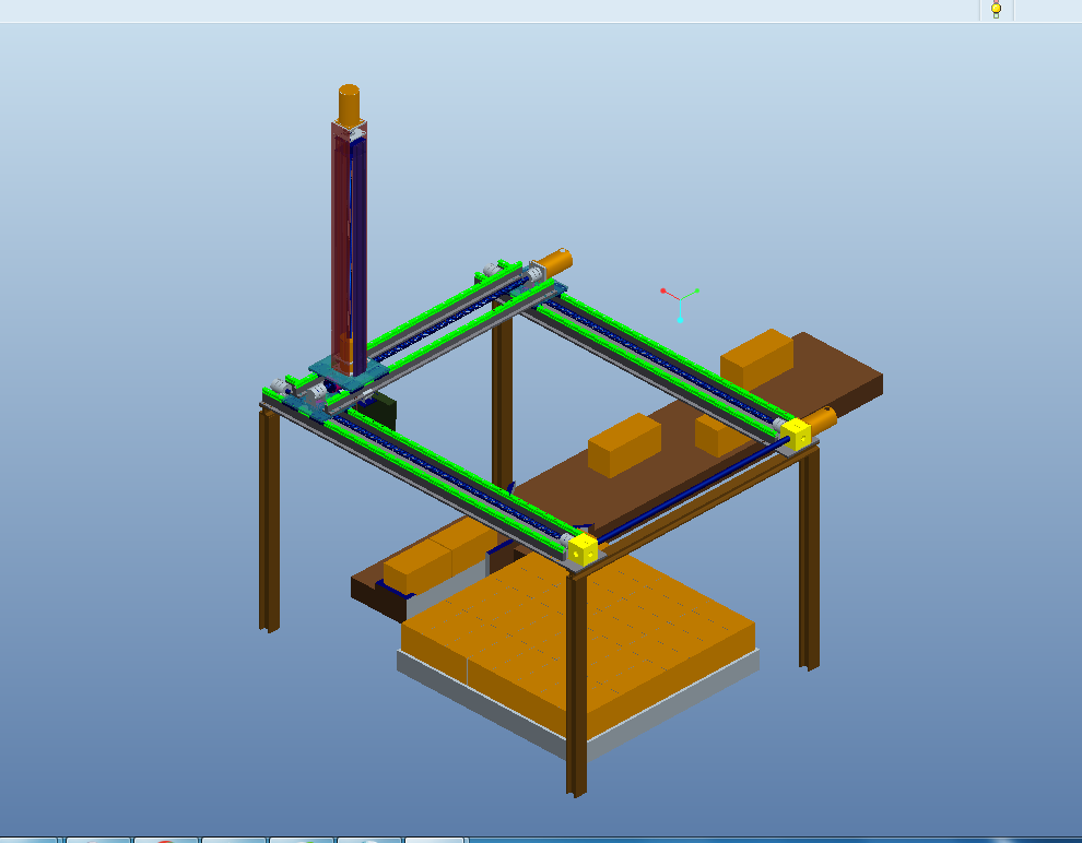 Z1604-多自由度直角坐标型码垛机器人本体结构设计【含Proe三维图】