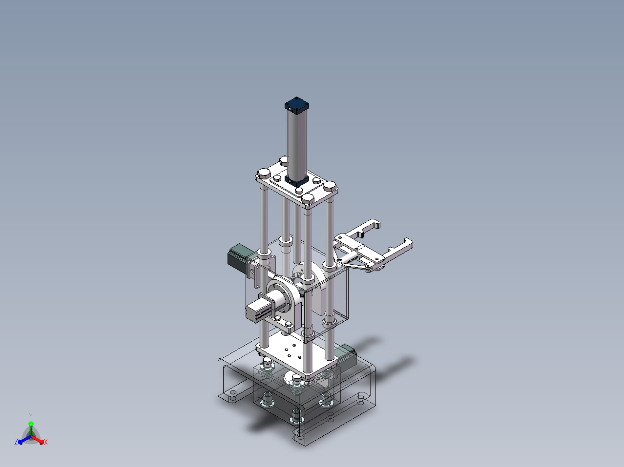 Z980-三自由度气动机械手设计【含SW三维图】