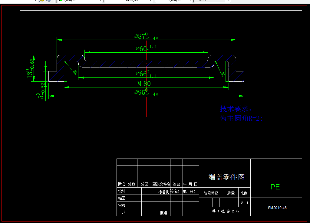 Z1204-端盖零件注塑模具设计（一模两腔）-长95