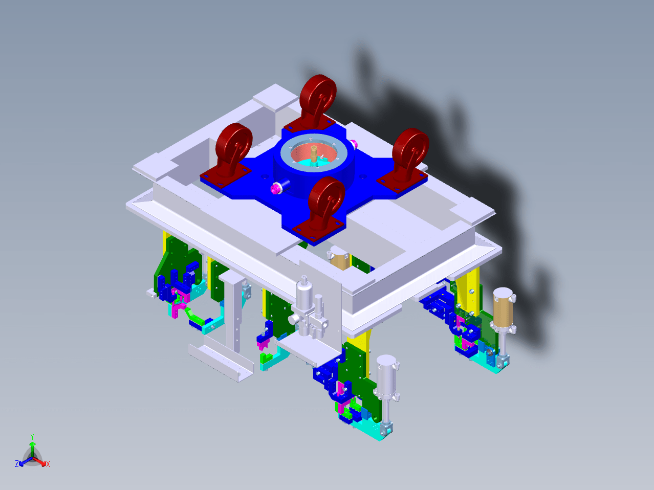 Z1782-汽车防撞梁焊装夹具三维设计[含CATIA三维图]