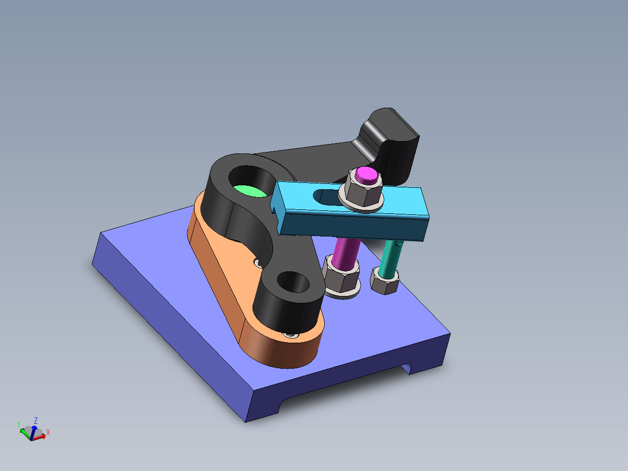 K1958-六轴杠杆加工工艺及铣圆柱面夹具设计【含SW三维图】