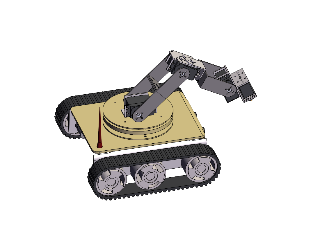 Z1919-履带车机械臂空间定位机器人设计【含SW三维图】