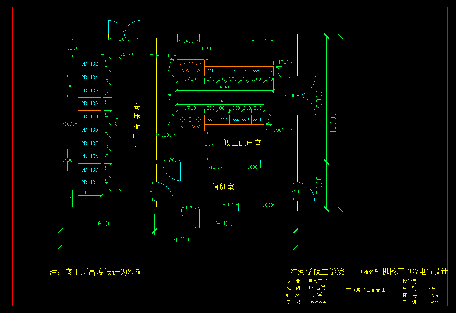 N4987-机械厂10kV降压变电所电气设计