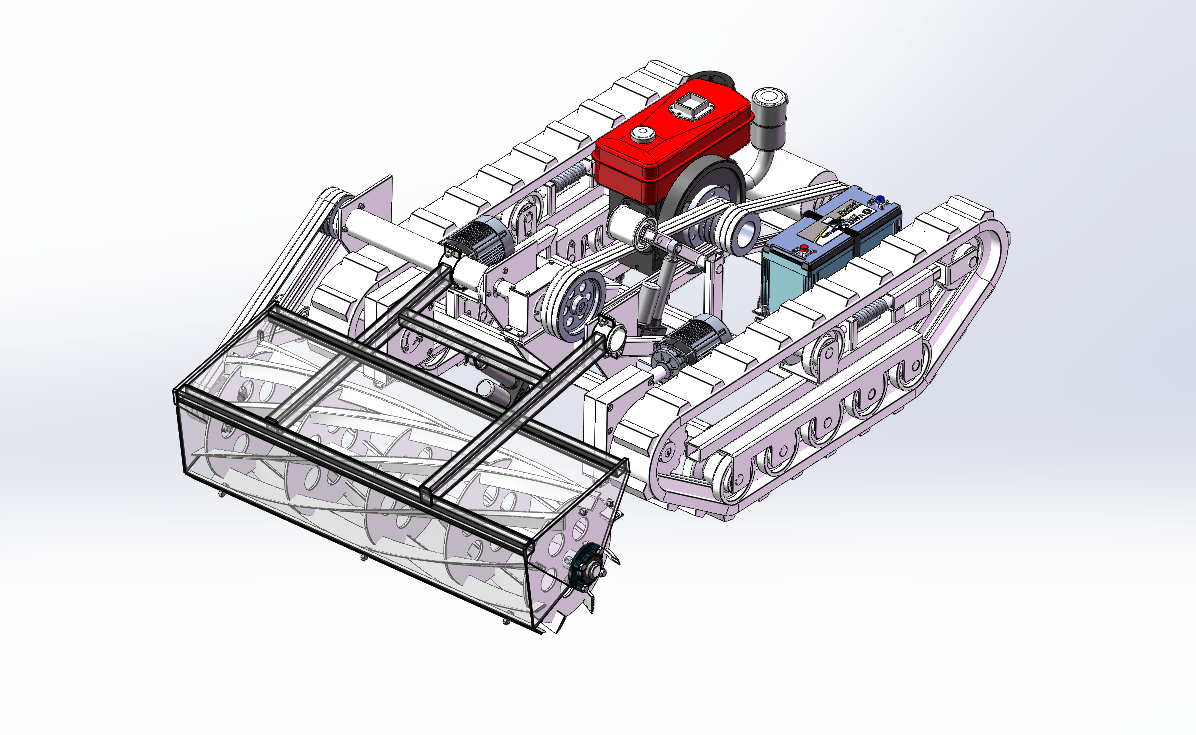 N5164-履带自走式除草机设计【含SW三维图】