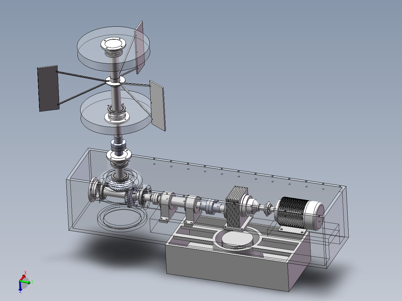 N5192-大型垂直轴风力发电机组传动系统结构设计【含SW三维图】