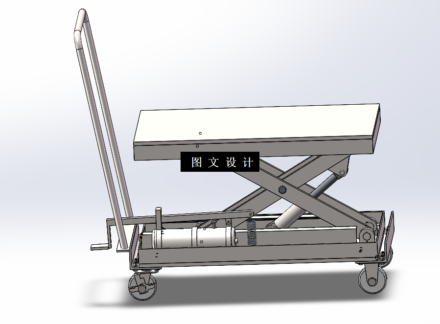 N6464-滚轮脚踏式液压升降平台车设计【含SW三维图】